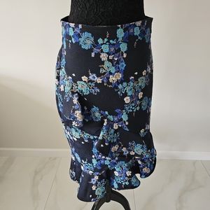 Blue Floral Skirt